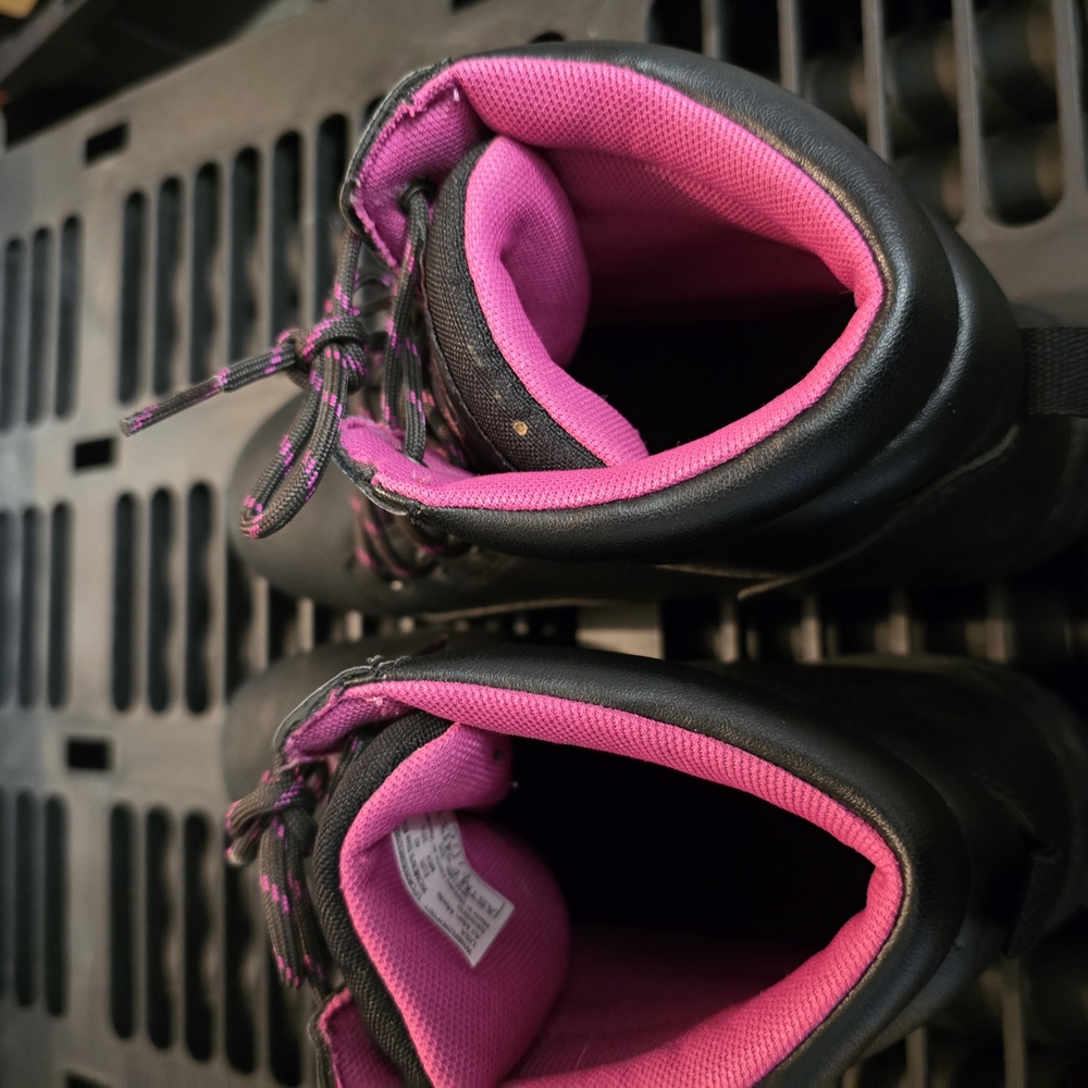 Brahma Black and Pink Combat Moto Boots with Durable Design - Picture 4 of 8